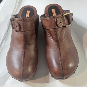 Via Spiga Brown Leather Footwear with Brass Buckle
